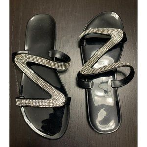Black Sandals with Poppin' Rhinestones!